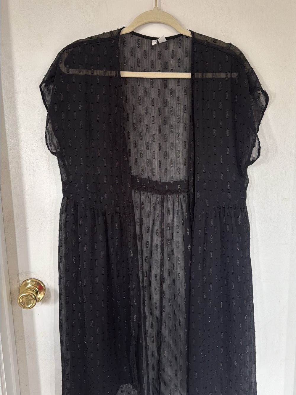 Cato Sheer Black Duster Cardigan